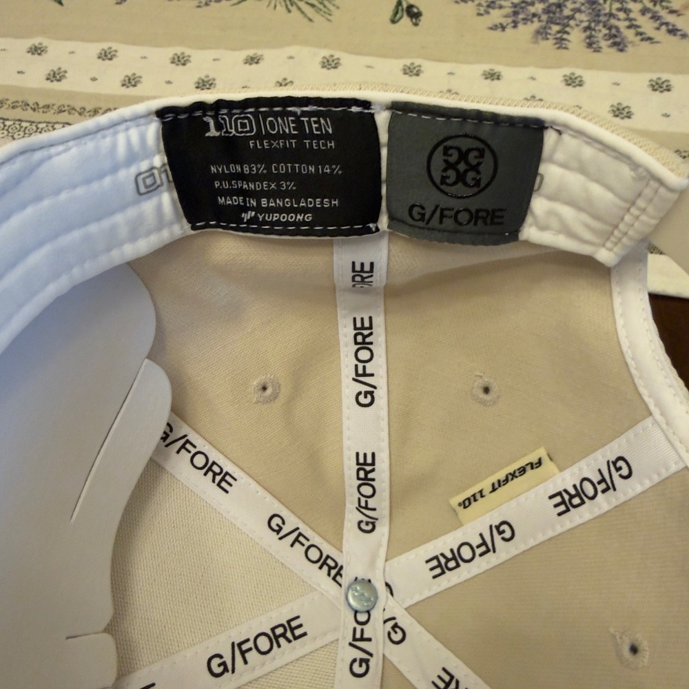 G/FORE Bocaire Golf Hat Stone Beige Flexfit 110 Snapback Cap G4AS22H101 NWT - Picture 6 of 6